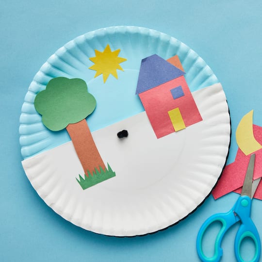 Paper Plate Day Night Scene